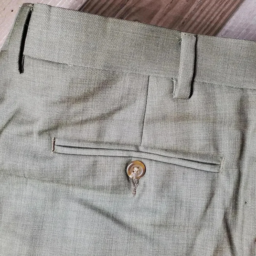Men's Custom Tailored Cuffed Dress Pants Size 38x34 EUC Tan Beige Khaki
